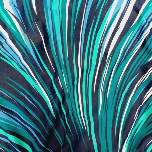 Ladies One Piece Open Back Padded Swimsuit Womens Size M Blue Green - Picture 2 of 5